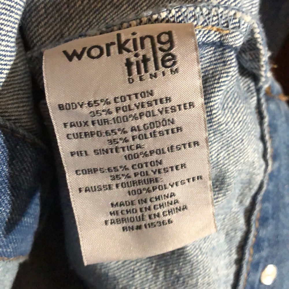 Sherpa Collar Denim Jacket NWOT - Picture 4 of 5